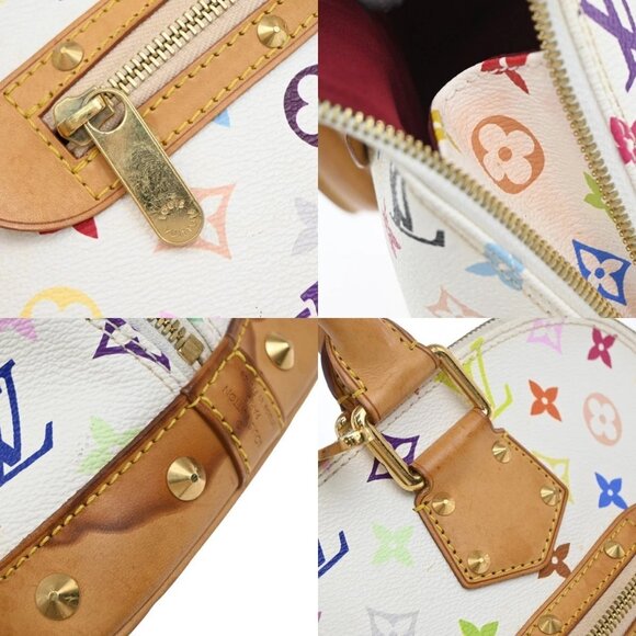 LOUIS VUITTON LV Logo Alma Hand Bag Monogram Multi Color White M92647 55EF967 - Picture 9 of 15